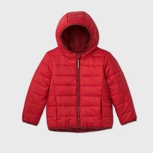 Cat & Jack Red Velvet Light Weight Puffer Jacket